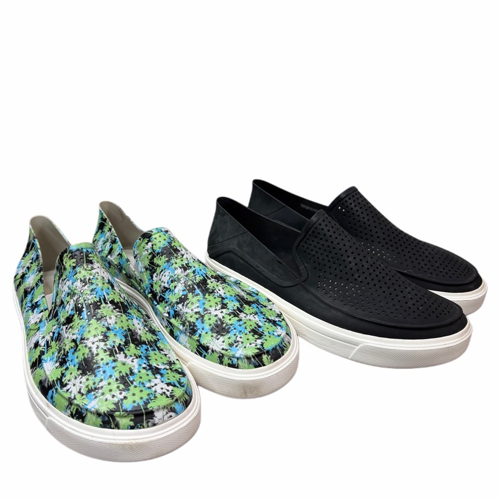 CROCS Black and Green Multicolor Slip-On Loafers Men’s Size 11